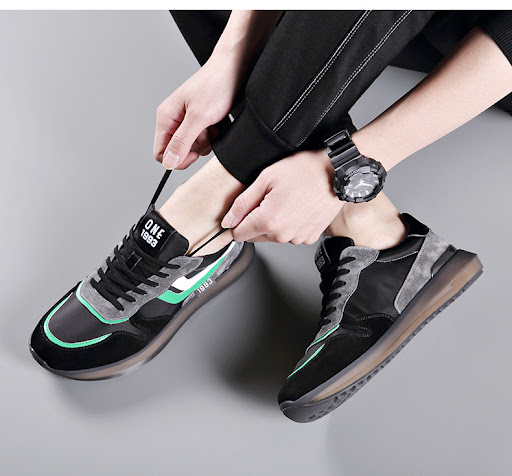 Title 6, Mens Casual Sports Shoes Leather Cloth Stitchi...