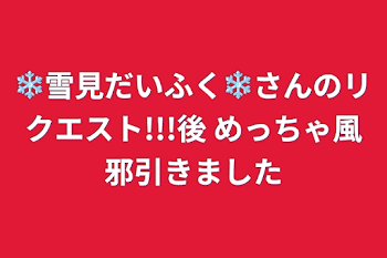 ❄雪見だいふく❄さんのリクエスト!!!後 めっちゃ風邪引きました