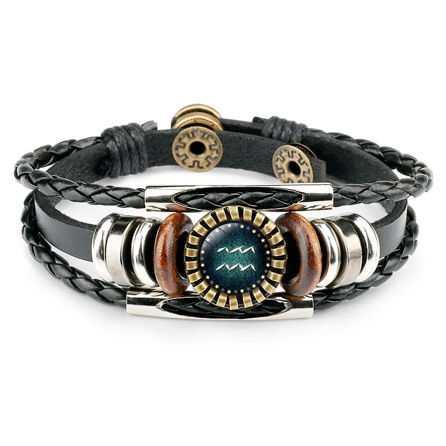 Title 2, Bracelet en cuir multicouche 12 signes astrolog...