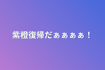 紫橙復帰だぁぁぁぁ！