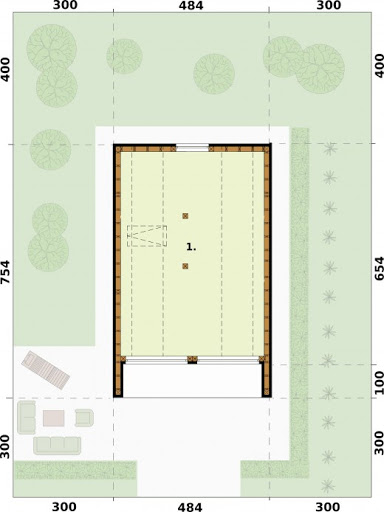 Moca A OC szkielet drewniany dom letniskowy na zgłoszenie do 35m2 - Rzut strychu