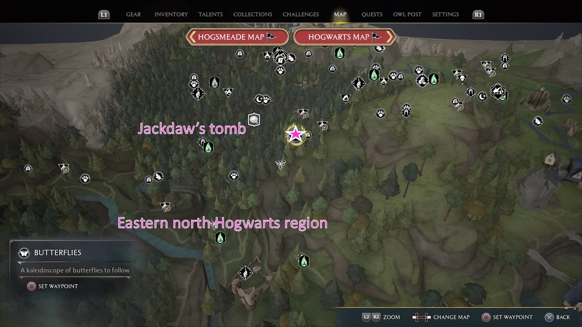 Map of East of &quot; Jackdaw's Rest &quot;