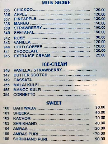 Hotel Manohar menu 