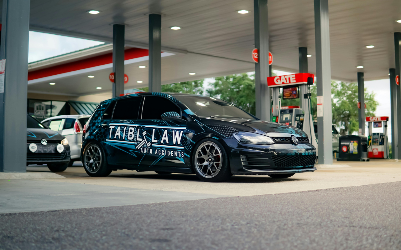 Custom Volkswagen Car at Gas Station Chrome Extension Image 1