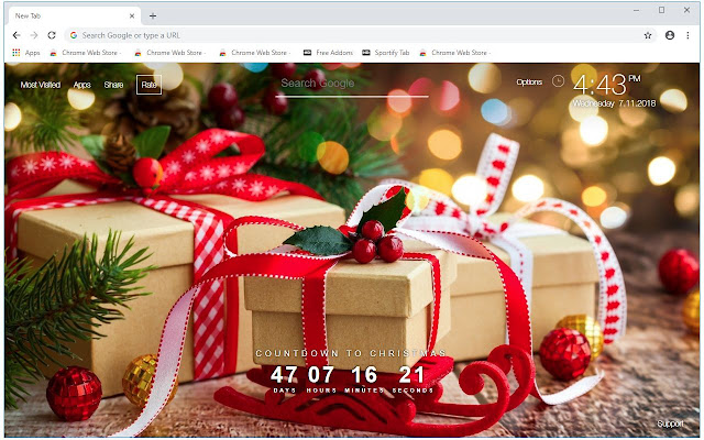 Christmas Gifts Backgrounds HD Custom New Tab