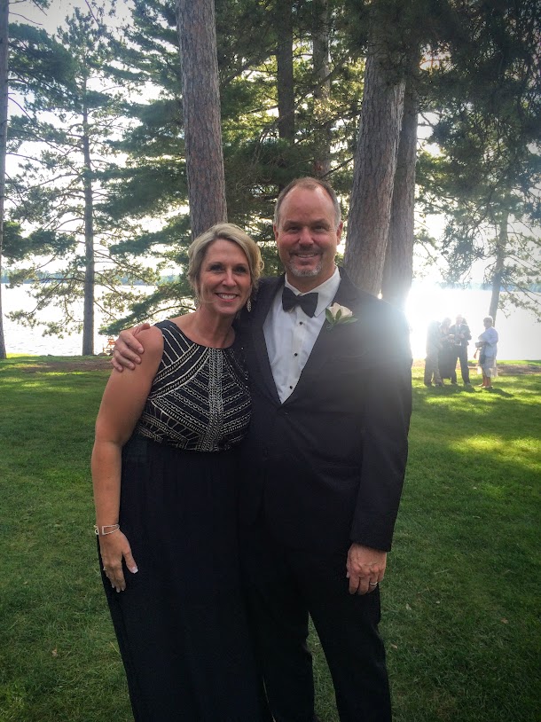 Great friends James and Laurie, parents of the groom.