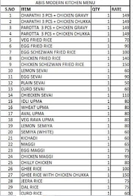 Abis Mordern Kitchen menu 2