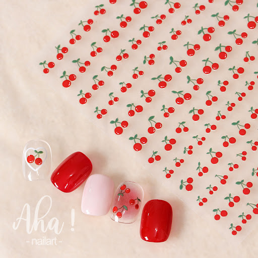Title 12, Cherry Peach Summer Energetic Girl Nail Sticker...