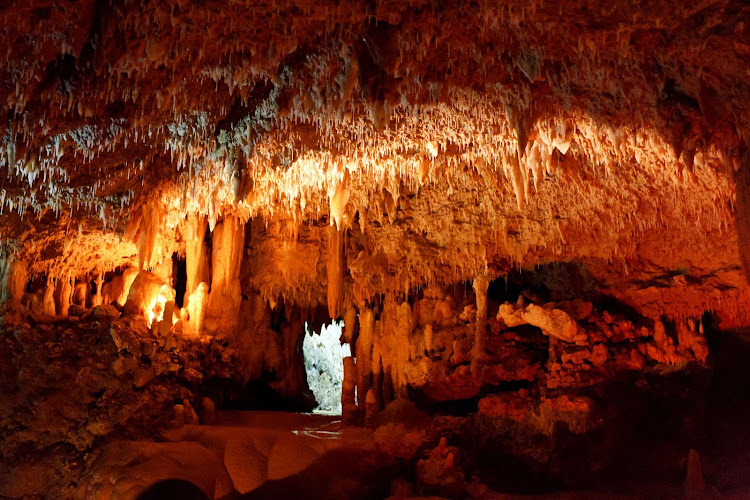 Harrison's Cave, a crystallized limestone cavern, seems like a trip back to prehistoric times.