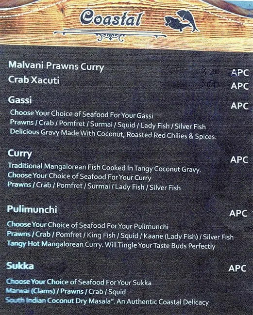 Swathi Deluxe menu 