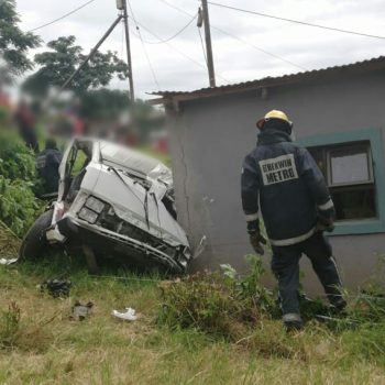 A taxi crashed into a house north of Durban on Friday