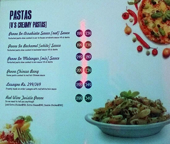 Q Bistro menu 