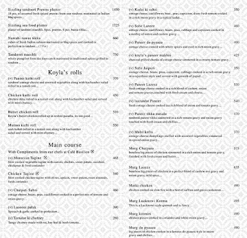 Koyla menu 