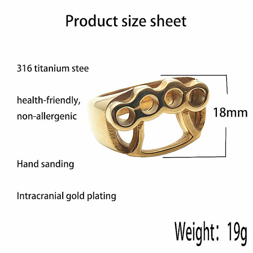 Title 9, European and American Retro Punk Stainless Stee...