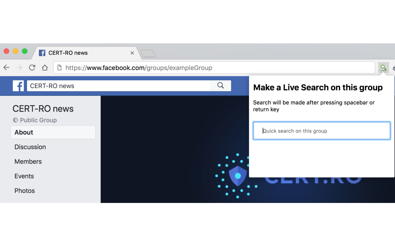 Live Search for Facebook Groups Preview image 1