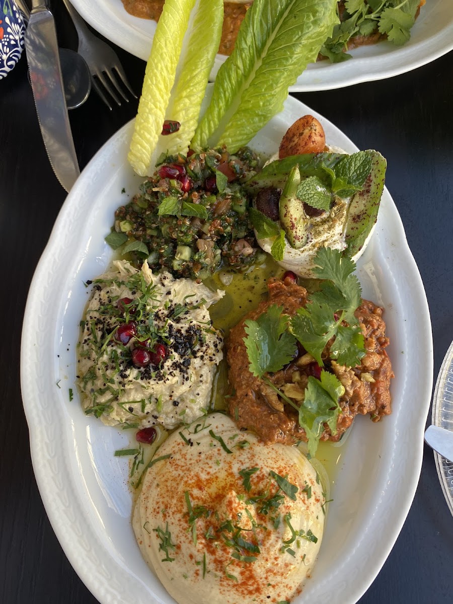 Shared dips for brunch, all gluten free