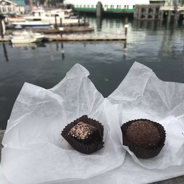 tirimisu truffle and cinnamon almond truffle - both were amazing!