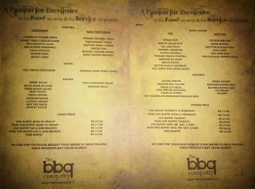 The Barbeque Company menu 