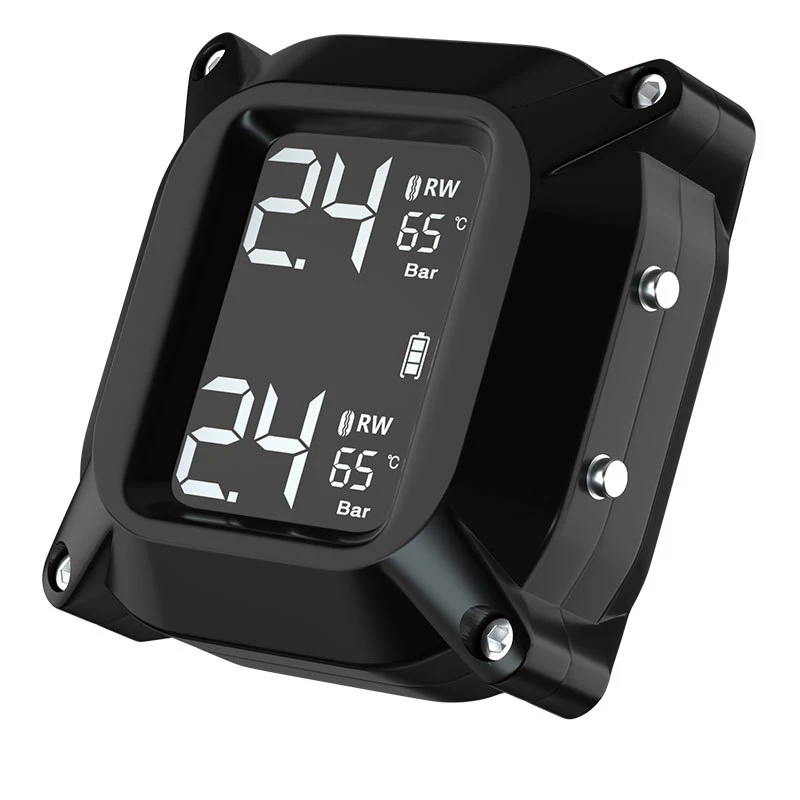 Sistema Sem Fio de Monitoramento de Pressão dos Pneus para Motocicletas. Monitore a pressão e temperatura em tempo real, aumentando a segurança e performance.