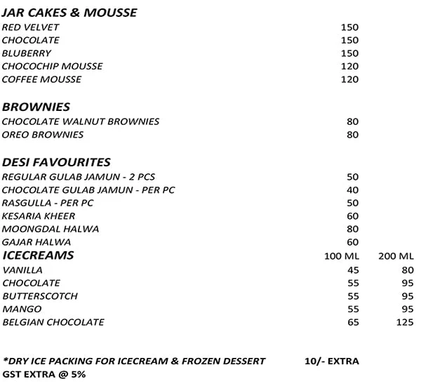 Dessertified By Grand Trunk Road menu 