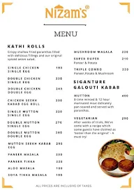 Nizam's Kathi Kabab menu 1