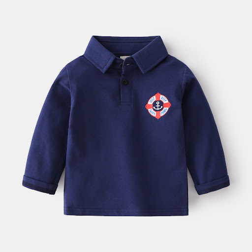 Title 4, Trendy Fan Long Sleeve POLO Shirt, Stylish Desi...
