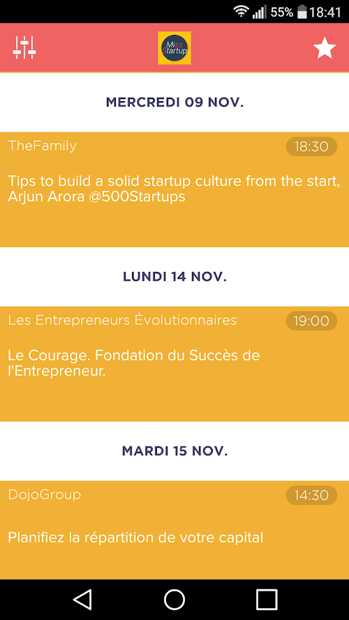 Android application MissStartup screenshort