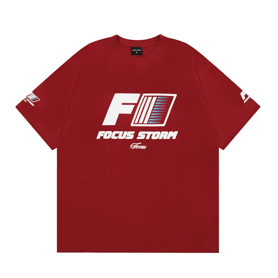 Camiseta Hombre Manga Corta con Estampado de Letras Ajuste Holgado