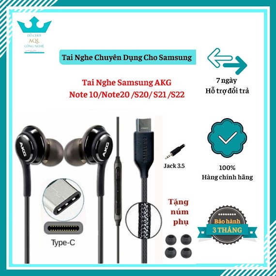 Tai Nghe Samsung Akg Note 10, Note 10 Plus, Note 20, S20, S20 Plus, S20 Ultra - Tai Nghe Akg Type C, Jack 3.5