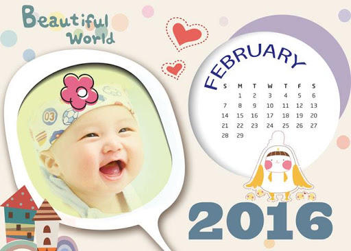 Cartoon Calendar Photo Frames