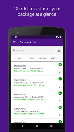 Screenshot FedEx Mobile