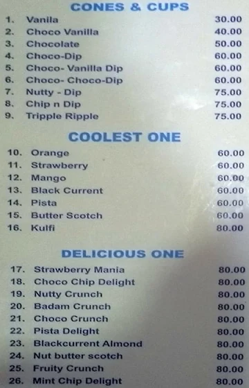 Creamee N Spicee menu 