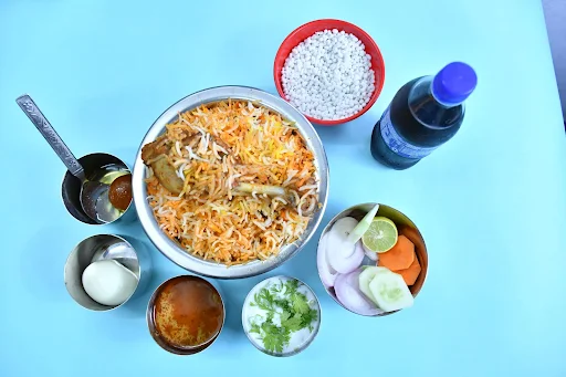 Single Chicken Dum Biryani With Thums Up [250 Ml]