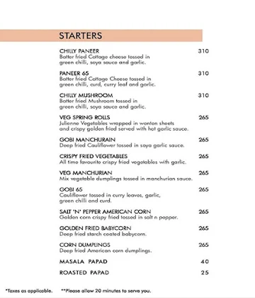 Dharani menu 