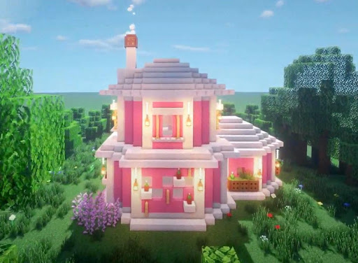 Screenshot Pink House Mod Map for mcpe