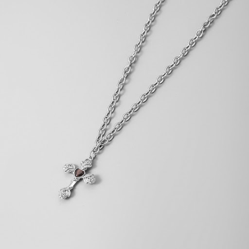 Title 3, Fashion Personalized Love Rose Cross Necklace E...