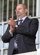 Co-owner of Sheffield United HRH Prince Abdullah bin Mosaad bin Abdulaziz Al Saud watches from the stands during a match. 
  