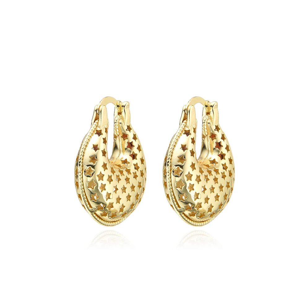 Brincos femininos de zircônia com fileira dupla incrustados em cobre vazado, moda fashion, design elegante e moderno.