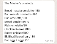 The Masters Omlette menu 1