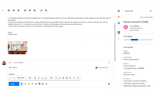 Houzz Pro CRM for Gmail