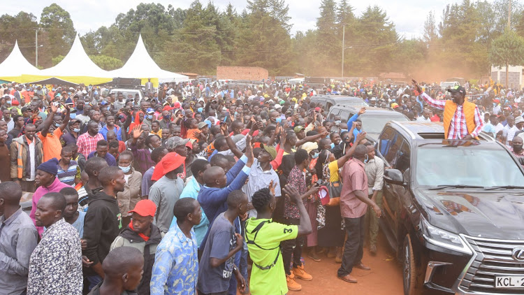 DP William Ruto was accompanied by Governor Jackson Mandago of Uasin Gishu, MPs Janet Sitienei (Turbo) and Vincent Tuwei (Mosop).