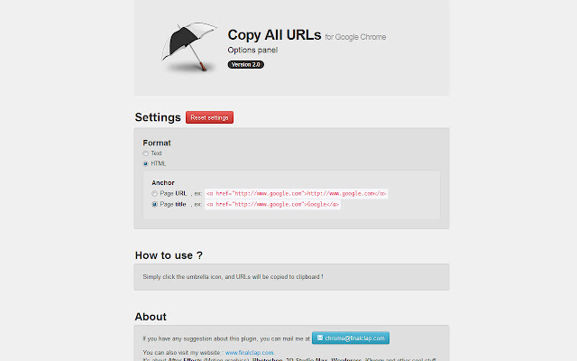 Copy All Urls