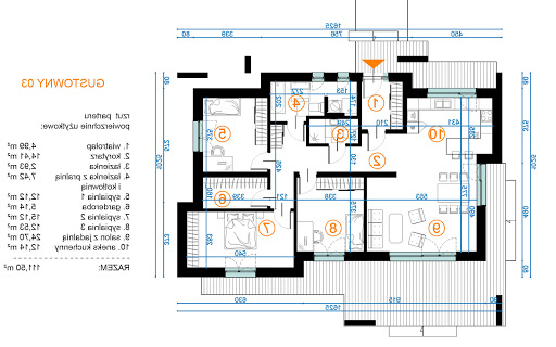 Gustowny 03 - Rzut parteru