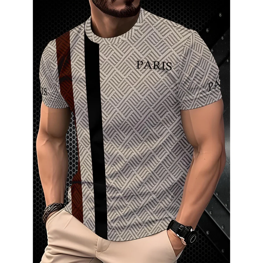 Herren Kurzarm T-Shirt Business Casual Serie 3D-Digitaldruck. Stilvolles Outfit für den modernen Mann. Bequem, atmungsaktiv und einfach zu tragen.