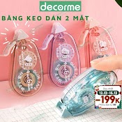 Băng Keo Dán 2 Mặt Decorme Băng Dán Dạng Bút Kéo Phong Cách Tối Giản Phụ Kiện Văn Phòng Phẩm Size 4M*6Mm