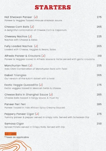 Crave Junction menu 