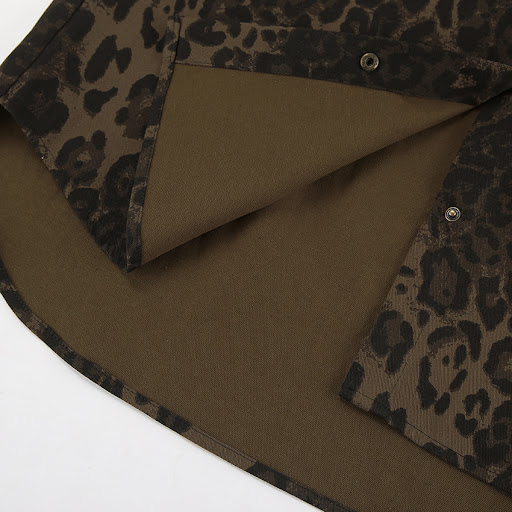 Title 3, Vintage Cotton Leopard Print Baggy Coat Long Sl...