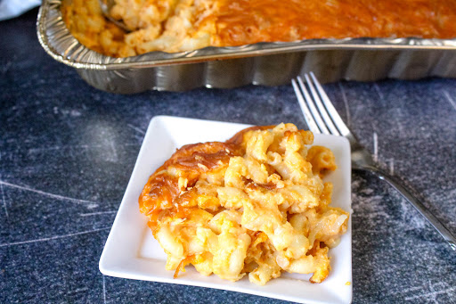 Dee's Smoked Mac N Cheese on a plate.