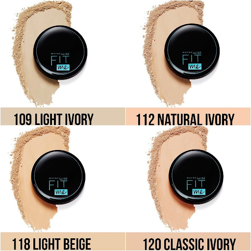 Phấn Nền Maybelline Mịn Nhẹ Kiềm Dầu Chống Nắng #112 6g Fit Me Matte Poreless Compact Powder SPF28 PA +++ #112 Natural Ivory