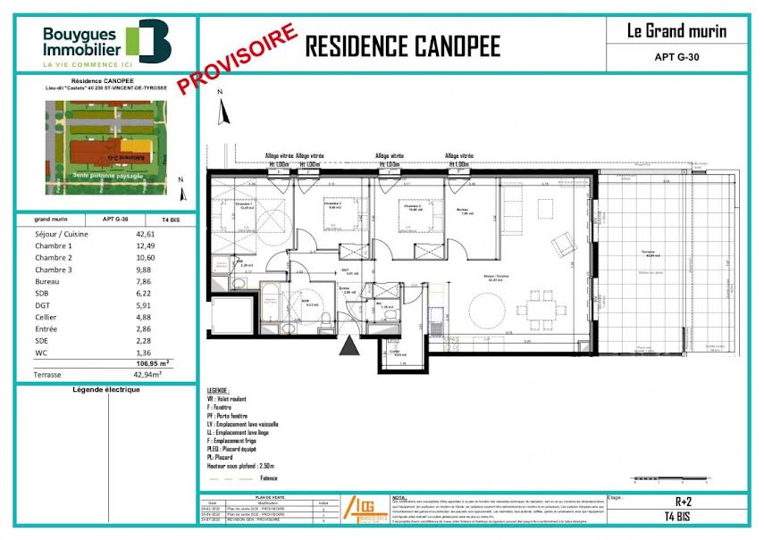 Vente appartement 4 pièces 106.95 m² à Saint-Vincent-de-Tyrosse (40230), 389 000 €